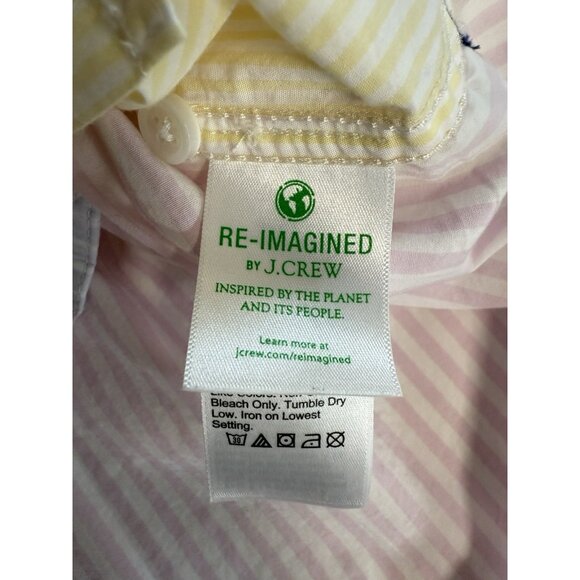 J Crew Womens Classic Fit Poplin Shirt~Size 10~Cocktail Stripe Yellow Top L15 14 - Picture 11 of 13